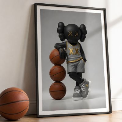Kaws Girl Wall Art Set of 3, Girl Hypebeast Room Decor, Pink Grey Kaws Posters, Feminine Kaws Wall Art, Cool Girl Room Decor, Teen Girl Art
