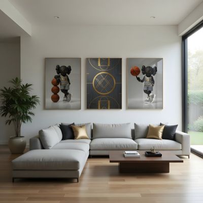 Kaws Girl Wall Art Set of 3, Girl Hypebeast Room Decor, Pink Grey Kaws Posters, Feminine Kaws Wall Art, Cool Girl Room Decor, Teen Girl Art