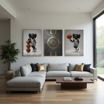 Kaws Girl Wall Art Set of 3, Girl Hypebeast Room Decor, Pink Grey Kaws Posters, Feminine Kaws Wall Art, Cool Girl Room Decor, Teen Girl Art