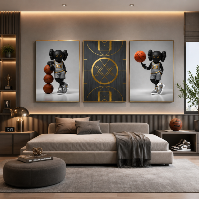 Kaws Girl Wall Art Set of 3, Girl Hypebeast Room Decor, Pink Grey Kaws Posters, Feminine Kaws Wall Art, Cool Girl Room Decor, Teen Girl Art