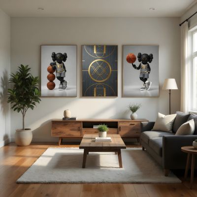 Kaws Girl Wall Art Set of 3, Girl Hypebeast Room Decor, Pink Grey Kaws Posters, Feminine Kaws Wall Art, Cool Girl Room Decor, Teen Girl Art