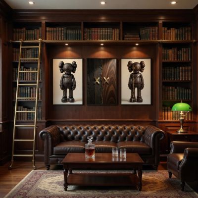 KAWS Wall Art – Wood Kintsugi Hypebeast Decor Set of 3