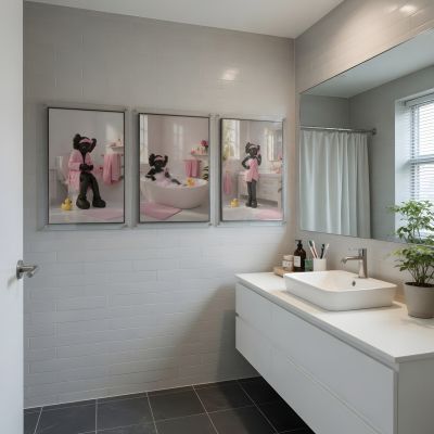 Kaws Girl Wall Art Set of 3, Girl Hypebeast Room Decor, Pink Grey Kaws Posters, Feminine Kaws Wall Art, Cool Girl Room Decor, Teen Girl Art
